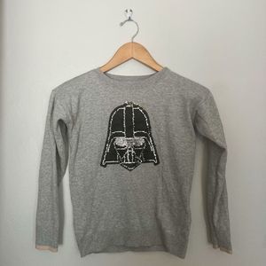 Gap Kids Darth Vader Sweater Girls Size L Gray Star Wars